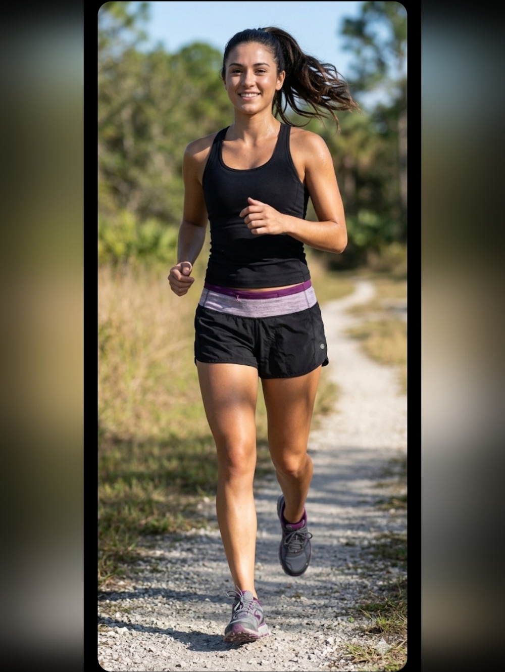 Lululemon Speed Up- Shorts Size 4  Black with Purple Waistband Accent